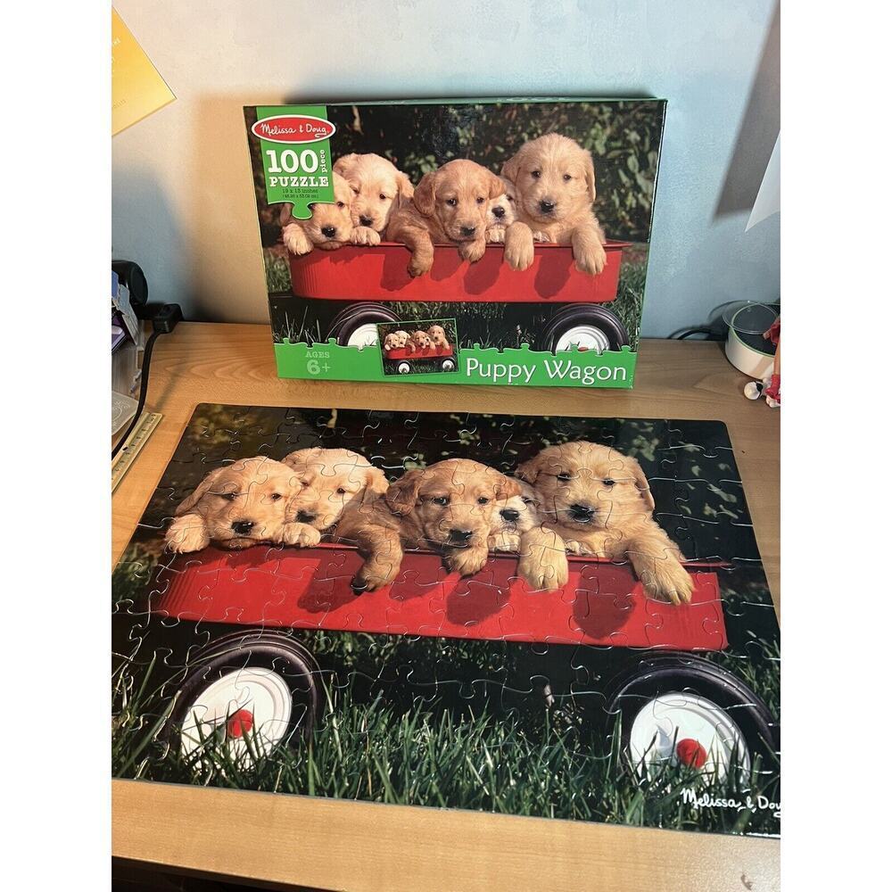 Melissa And Doug - Puppy Wagon Jigsaw Puzzle 100 Piece Excellent Condition #8945